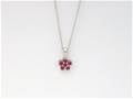 9ct White Gold Ruby Flower Pendant